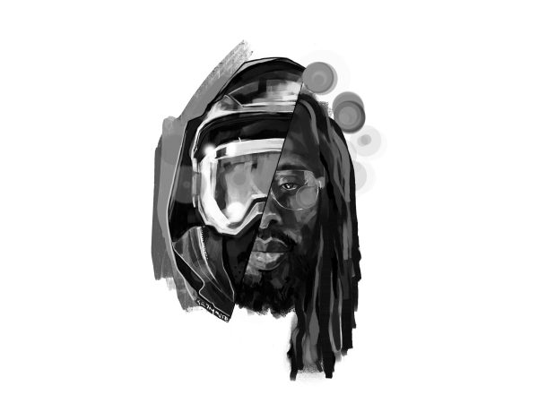 artistic avatar of Chris Gilliard in greysale wearing googles and a hoodie