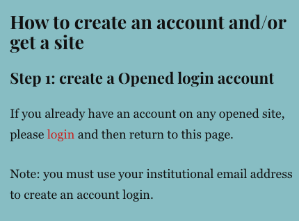 Create an opened username