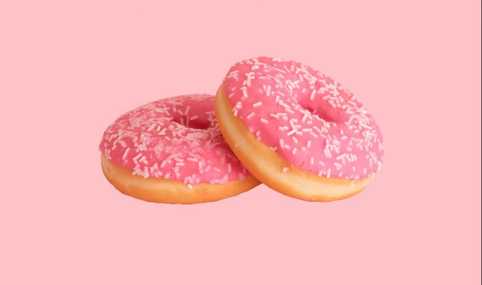 2 pink donuts