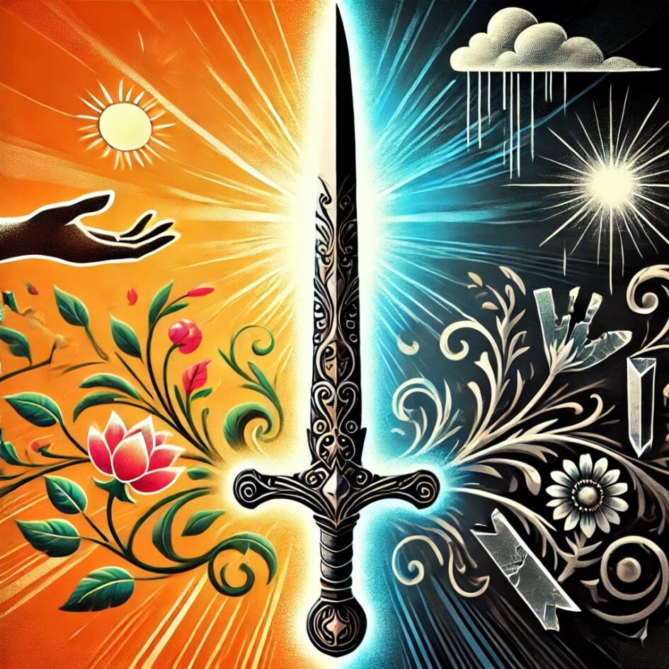 Double Edge sword representing the good and bad of Generative AI