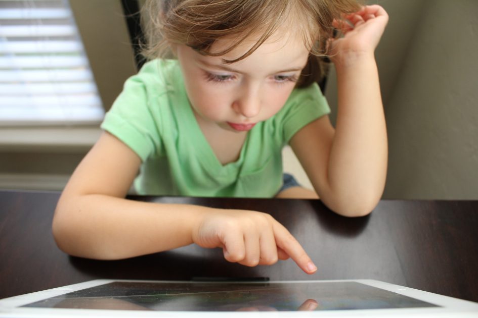 Child using an iPad