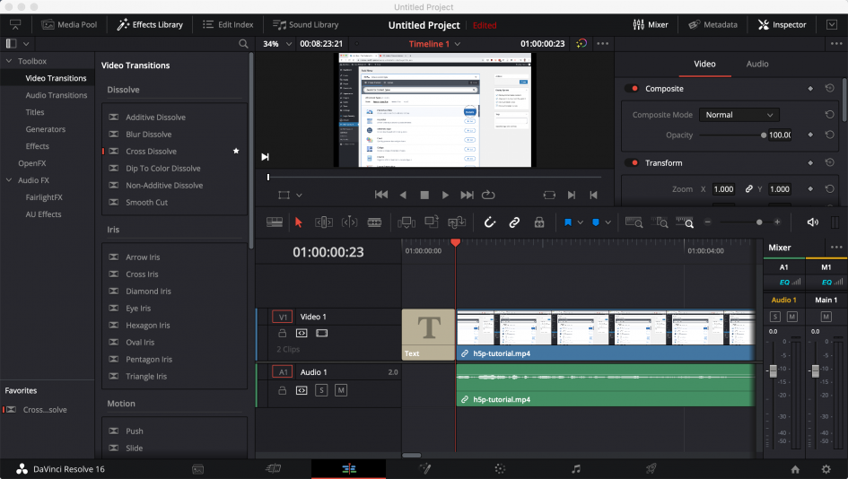 DaVinci Resolve Video Editor