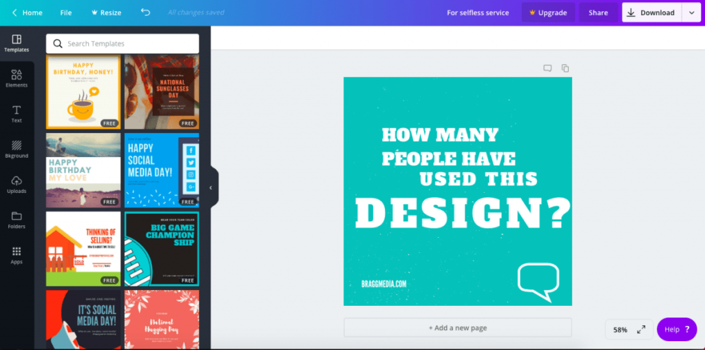Canva design view