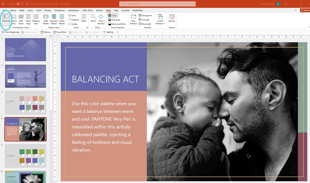 Powerpoint design view. Image of many