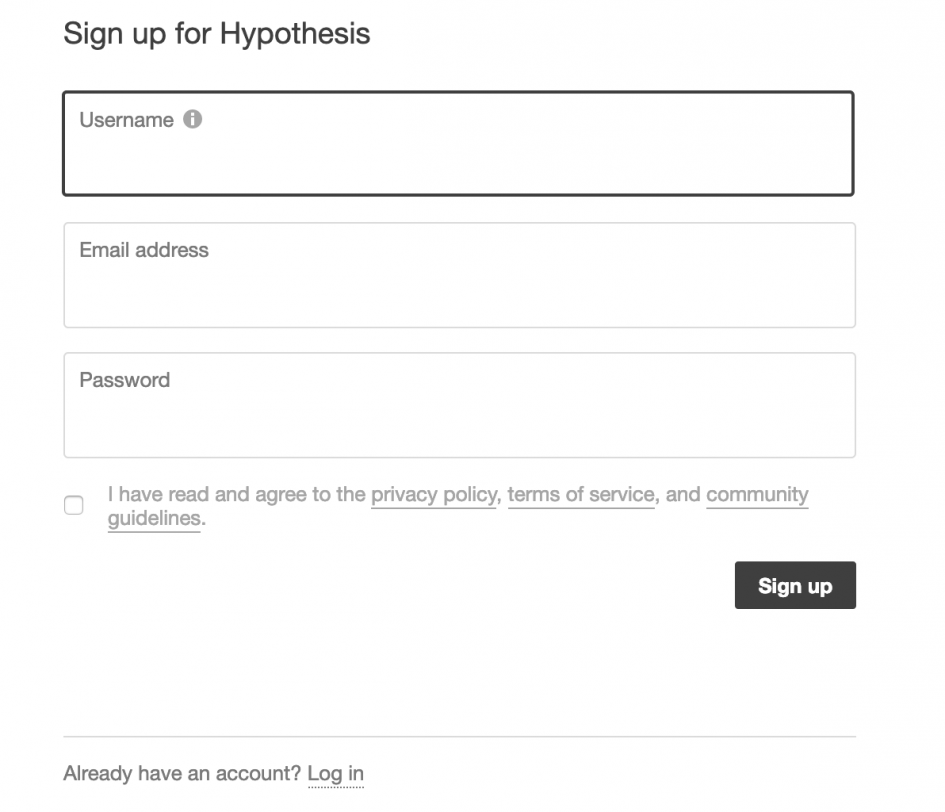 hypothes.is registration