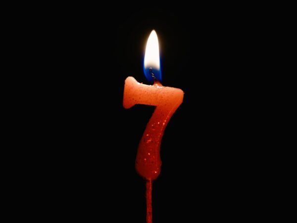 Photograph of a Lit Seven Candle