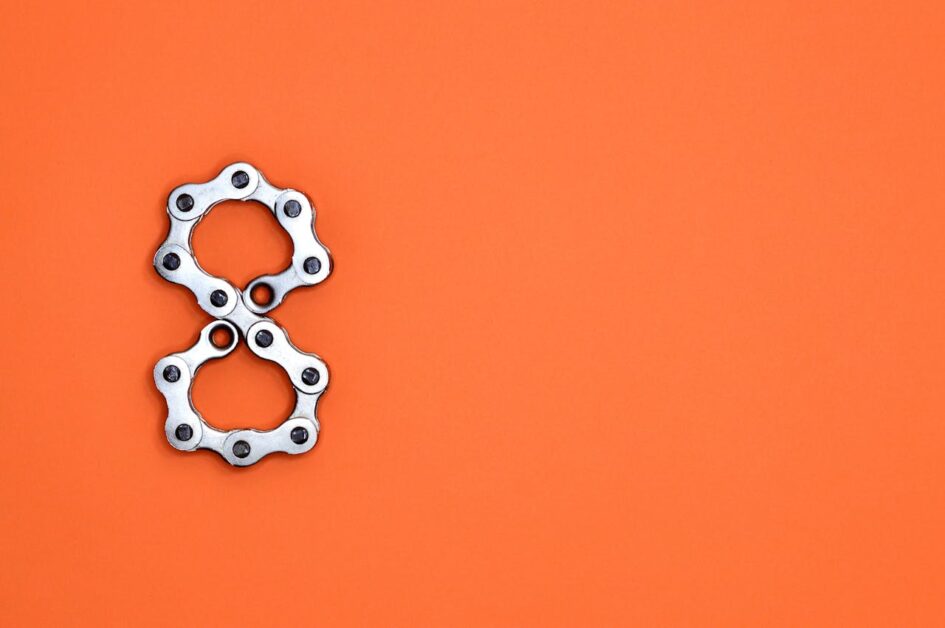 Gray Motorcycle Chain Form Number 8