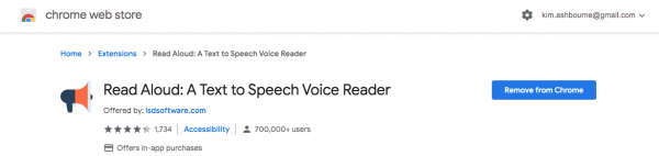 logo and header from Google Chrome's Read Aloud website