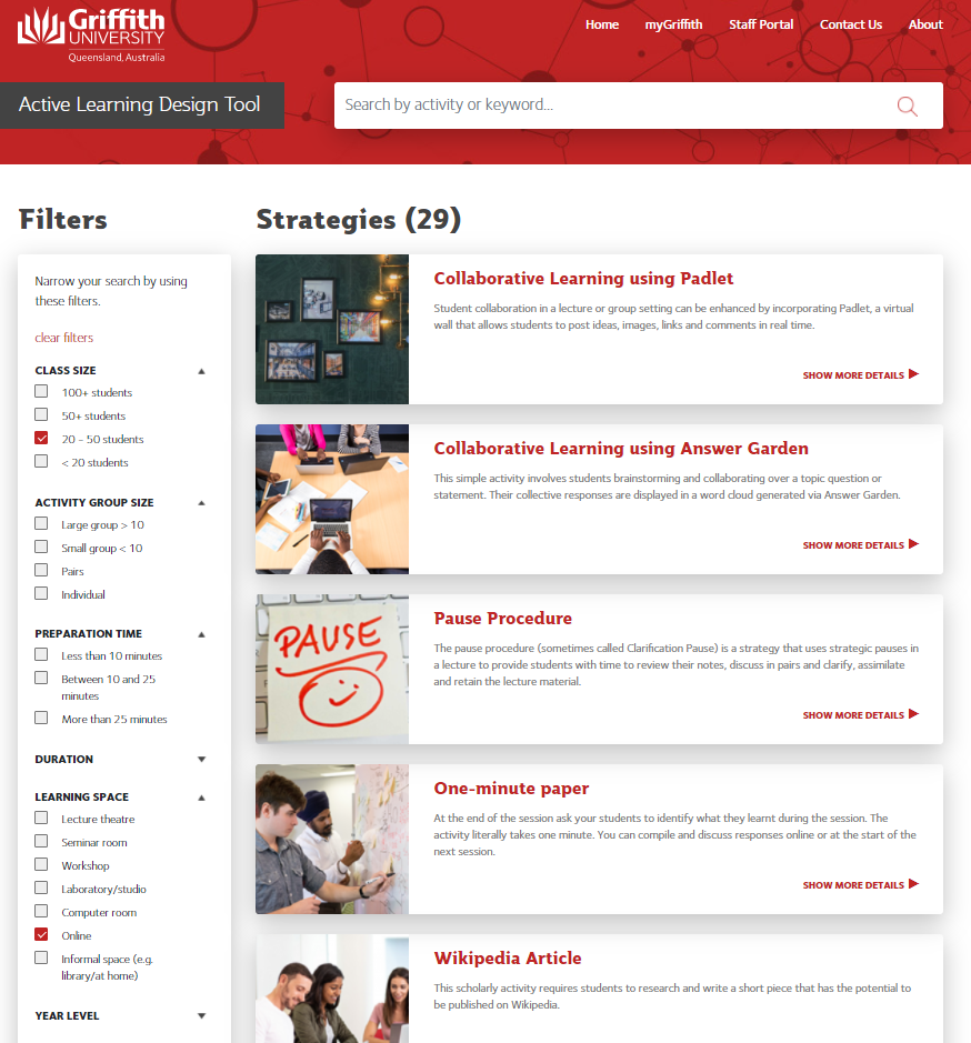 Active Learning Tool website image